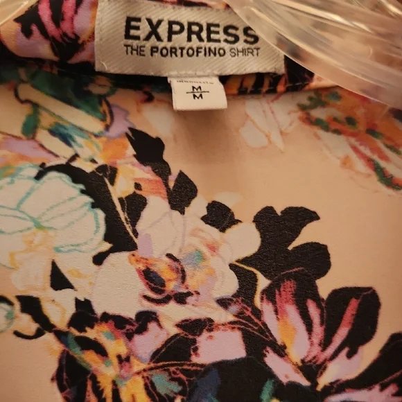 Express Floral Button Down Shirt - Multicolor - Picture 2 of 3